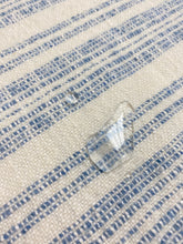 Load image into Gallery viewer, Designer Woven French Blue Cream Stripe MCM Mid Century Modern Water &amp; Stain Resistant Upholstery Fabric STA 4404