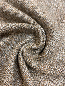 Designer Heavy Duty MCM Mid Century Modern Mocha Brown Taupe Tweed Water & Stain Resistant Upholstery Fabric WHS 4322