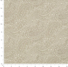 Load image into Gallery viewer, Spanish Made Damask Paisley Taupe Beige White Upholstery Drapery Fabric CF