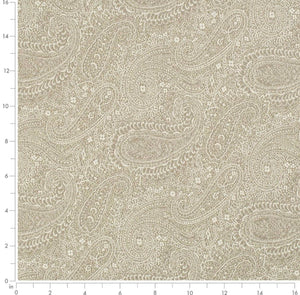 Spanish Made Damask Paisley Taupe Beige White Upholstery Drapery Fabric CF