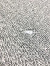 Load image into Gallery viewer, Designer Water &amp; Stain Resistant Seafoam Aqua Blue Linen Viscose Herringbone Upholstery Fabric WHS 4350