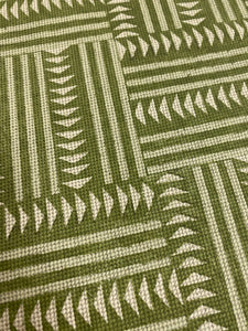 Lewis & Wood Chekerbox Cactus Green Geometric Cotton Linen Upholstery Drapery Fabric WHS 4354