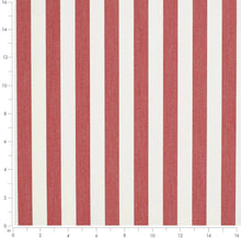 Load image into Gallery viewer, Heavy Duty Outdoor Solution Dyed Acrylic Red Cream Stripe Upholstery Drapery Fabric CF