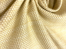 Load image into Gallery viewer, Designer Water &amp; Stain Resistant Yellow Beige Basketweave Indoor Outdoor Upholstery Fabric / Straw STA 4480