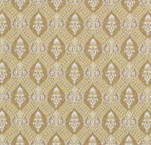 Load image into Gallery viewer, Spanish Made Damask Brocade Mustard Gold White Upholstery Drapery Fabric CF