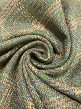 Load image into Gallery viewer, Designer Olive Green Rusty Red Beige Check Plaid Tartan Wool Upholstery Fabric WHS 4421