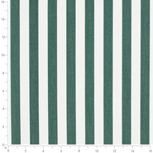 Load image into Gallery viewer, Heavy Duty Outdoor Solution Dyed Acrylic Forest Green Cream Stripe Upholstery Drapery Fabric CF