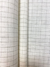 Load image into Gallery viewer, Designer Belgian Linen Taupe Cream Check Upholstery Drapery Fabric WHS 4410