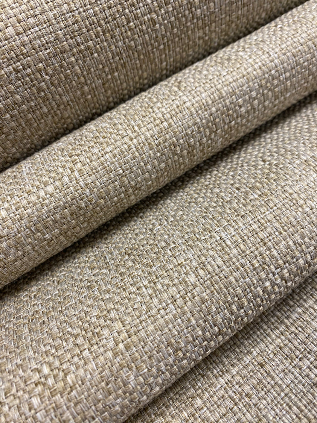 Designer Water & Stain Resistant Taupe Mocha Speckled Tweed MCM Mid Century Modern Upholstery Fabric WHS 4441
