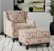 Load image into Gallery viewer, Spanish Made Rust Red Beige Grey Brocade Damask Upholstery Drapery Fabric CF