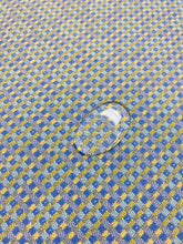 Load image into Gallery viewer, Designer Navy Blue Aqua Yellow Geometric MCM Mid Century Modern Water &amp; Stain Resistant Upholstery Fabric WHS 4274