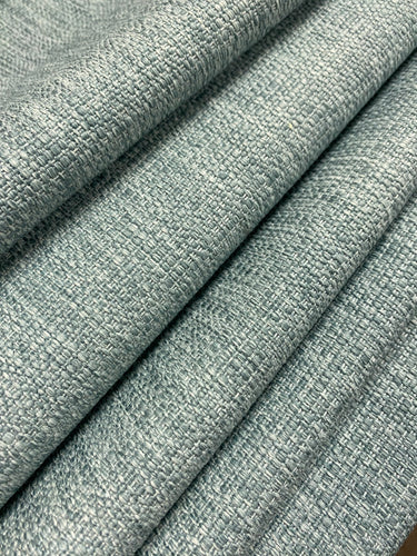 Designer Aqua Blue Seafoam MCM Mid Century Modern Tweed Water & Stain Resistant Upholstery Fabric WHS 4350