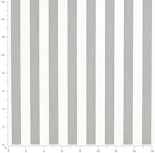 Load image into Gallery viewer, Heavy Duty Outdoor Solution Dyed Acrylic Light Grey Cream Stripe Upholstery Drapery Fabric CF