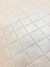 Load image into Gallery viewer, Designer Oyster Beige Quilted Diamond Matelasse Faux Leather Upholstery Vinyl WHS 4390