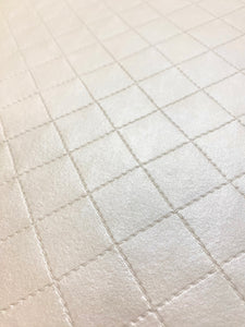 Designer Oyster Beige Quilted Diamond Matelasse Faux Leather Upholstery Vinyl WHS 4390