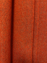 Load image into Gallery viewer, 1.3 Yard Designer Burnt Orange Red Beige Tweed Water &amp; Stain Resistant MCM Mid Century Modern Upholstery Fabric WHS 4440