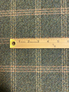 Designer Olive Green Rusty Red Beige Check Plaid Tartan Wool Upholstery Fabric WHS 4421