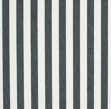 Load image into Gallery viewer, Heavy Duty Outdoor Solution Dyed Acrylic Charcoal Grey Cream Stripe Upholstery Drapery Fabric CF