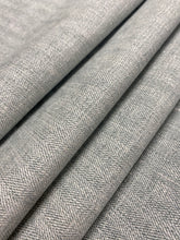 Load image into Gallery viewer, Designer Water &amp; Stain Resistant Seafoam Aqua Blue Linen Viscose Herringbone Upholstery Fabric WHS 4350