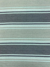 Load image into Gallery viewer, Designer Water &amp; Stain Resistant Stripe Blue Grey Upholstery Fabric WHS 4338
