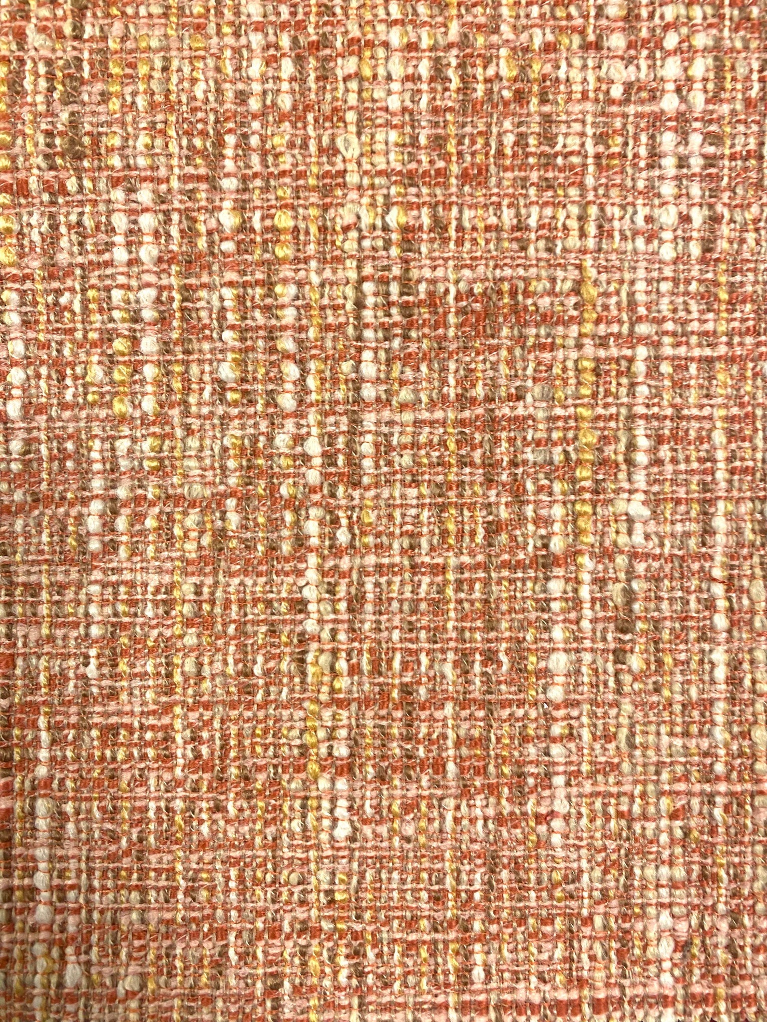Blue Orange Upholstery Fabric Modern Coral Tweed Fabric for