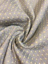 Load image into Gallery viewer, 112" Wide Designer Grey Yellow Diamond Dot Upholstery Drapery Fabric STA 4427