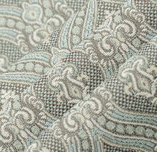 Load image into Gallery viewer, Spanish Made Damask Brocade Seafoam Aqua Grey White Upholstery Drapery Fabric CF