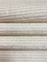 Load image into Gallery viewer, 1.5 Yard of Designer Cream Nubby Chenille Indoor Outdoor Water &amp; Stain Resistant Upholstery Fabric WHS 4351