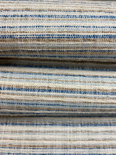Load image into Gallery viewer, 1.75 Yard Kravet 34309.516 Cream Brown Blue Stripe Upholstery Fabric WHS 4242
