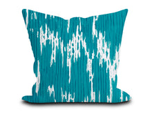 Load image into Gallery viewer, Custom Pillow Cover in Thibaut Abstract Maverick in Teal - One Side