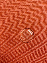 Load image into Gallery viewer, Designer Water &amp; Stain Resistant Red Coral Herringbone MCM Mid Century Modern Chevron Upholstery Fabric WHS 4270