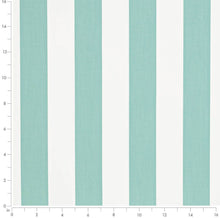 Load image into Gallery viewer, Heavy Duty Outdoor Solution Dyed Acrylic Aqua Blue Cream Stripe Upholstery Drapery Fabric CF