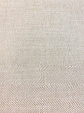 Load image into Gallery viewer, Designer Water &amp; Stain Resistant Taupe MCM Mid Century Modern Herringbone Viscose Linen Upholstery Fabric WHS 4417