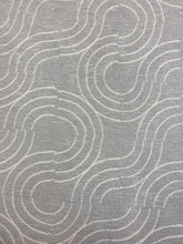 Load image into Gallery viewer, Schumacher Alma Carbon Indoor Outdoor Light Grey Dove Abstract Water &amp; Stain Resistant Upholstery Fabric WHS 4476