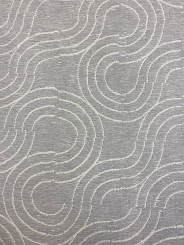 Schumacher Alma Carbon Indoor Outdoor Light Grey Dove Abstract Water & Stain Resistant Upholstery Fabric WHS 4476
