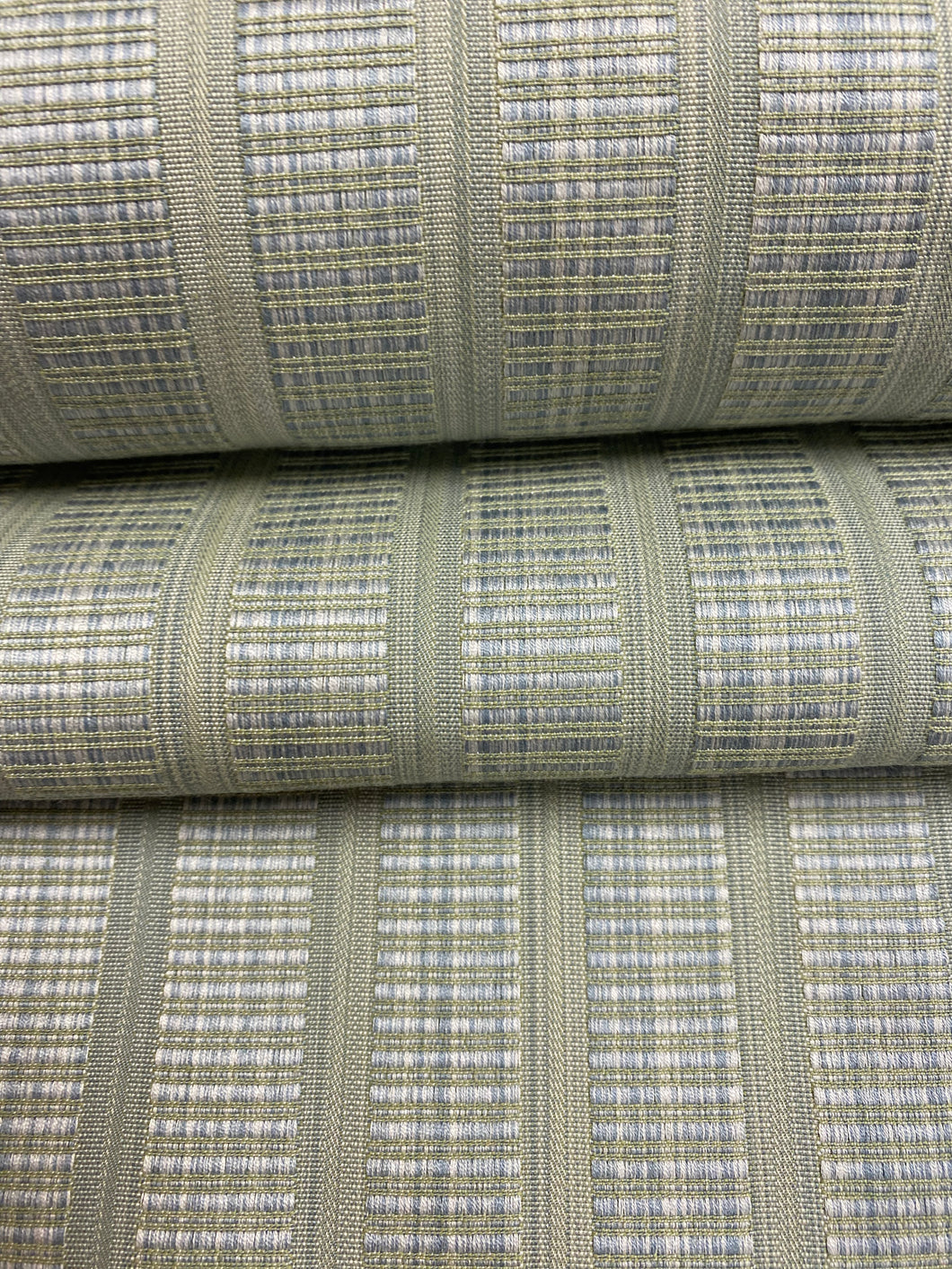 1.25 Yard Designer Water & Stain Resistant Green Seafoam Stripe Upholstery Fabric WHS 4526