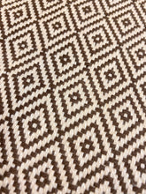 Load image into Gallery viewer, 1.5 Yard Designer Heavy Duty Linen Flax Cream Brown Diamond Water &amp; Satin Resistant Upholstery Fabric WHS 4541