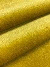 Load image into Gallery viewer, Designer Mustard Yellow Chartreuse Water &amp; Stain Resistant Mohair Cotton Velvet Upholstery Fabric STA 4420
