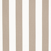 Load image into Gallery viewer, Heavy Duty Outdoor Solution Dyed Acrylic Tan Beige Cream Stripe Upholstery Drapery Fabric CF