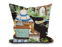 Load image into Gallery viewer, Custom Pillow Cover in Thibaut Floral Chinoiserie Mystic Garden in Black - One Side