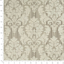 Load image into Gallery viewer, Spanish Made Damask Stripe Taupe Beige White Upholstery Drapery Fabric CF
