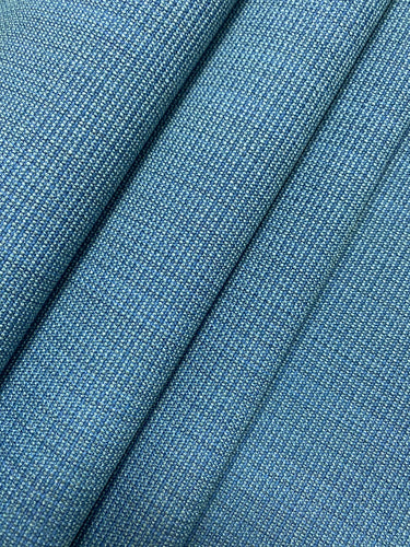 Designer MCM Mid Century Modern Water & Stain Resistant Teal Blue Textured Upholstery Fabric WHS 4309