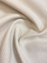 Load image into Gallery viewer, Designer Indoor Outdoor Beige Cream Diagonal Stripe Water &amp; Stain Resistant Upholstery Drapery Fabric WHS 4469