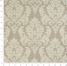 Load image into Gallery viewer, Spanish Made Damask Brocade Taupe Beige White Upholstery Drapery Fabric CF