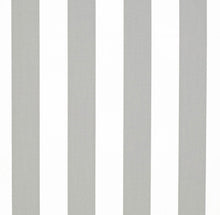Load image into Gallery viewer, Heavy Duty Outdoor Solution Dyed Acrylic Light Grey Cream Stripe Upholstery Drapery Fabric CF