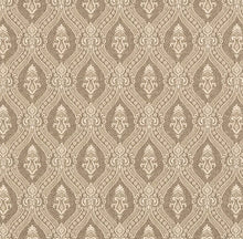 Load image into Gallery viewer, Spanish Made Damask Brocade Taupe Beige White Upholstery Drapery Fabric CF