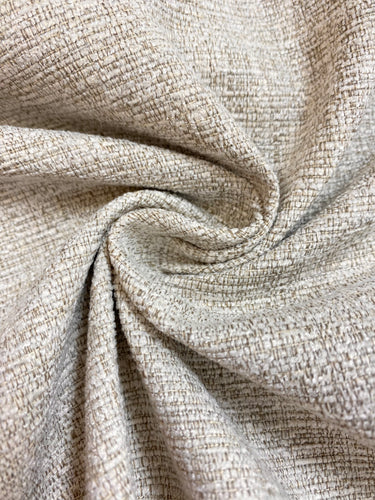 Designer Beige Taupe MCM Mid Century Modern Tweed Water & Stain Resistant Upholstery Fabric WHS 4409