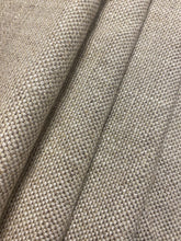 Load image into Gallery viewer, Designer Linen Tweed MCM Mid Century Modern Brown Cream Upholstery Drapery Fabric WHS 4449