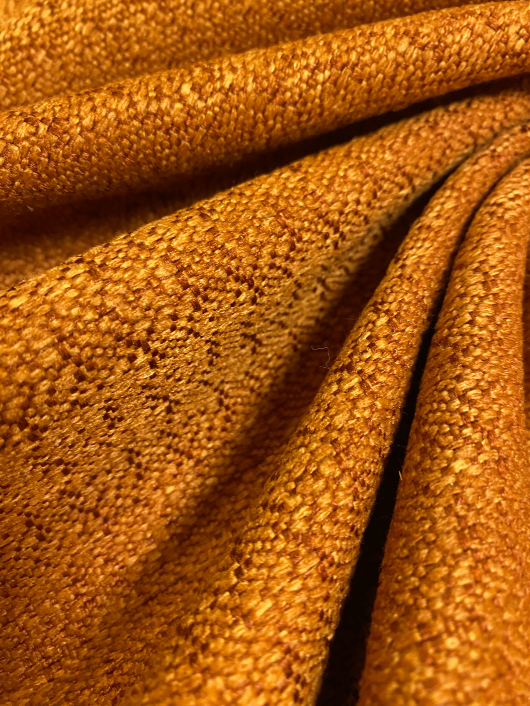 Designer Burnt Orange Tweed Water & Stain Resistant MCM Mid Century Modern Upholstery Fabric WHS 4416