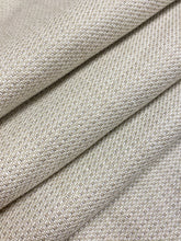 Load image into Gallery viewer, Designer Belgian Linen Tweed MCM Mid Century Modern Taupe Cream Water &amp; Stain Resistant Upholstery Fabric WHS 4414